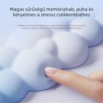 Irodai csuklópárna — felhő mintázat, anyag: textil + hab + PU, kopásálló, tartalmaz kéztámaszt