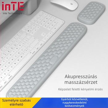 Memóriahabos billentyűzet- és egérpad karkármasz — Nagy méretű, memóriahab + textil, egyoldalas, injekciós formázás, OEM-kész