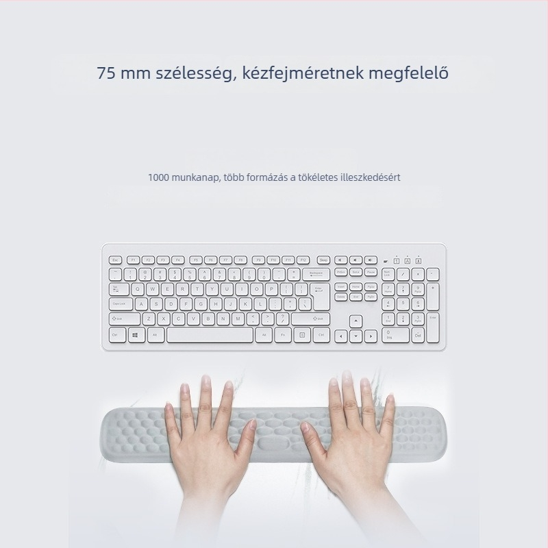Memóriahabos billentyűzet- és egérpad karkármasz — Nagy méretű, memóriahab + textil, egyoldalas, injekciós formázás, OEM-kész