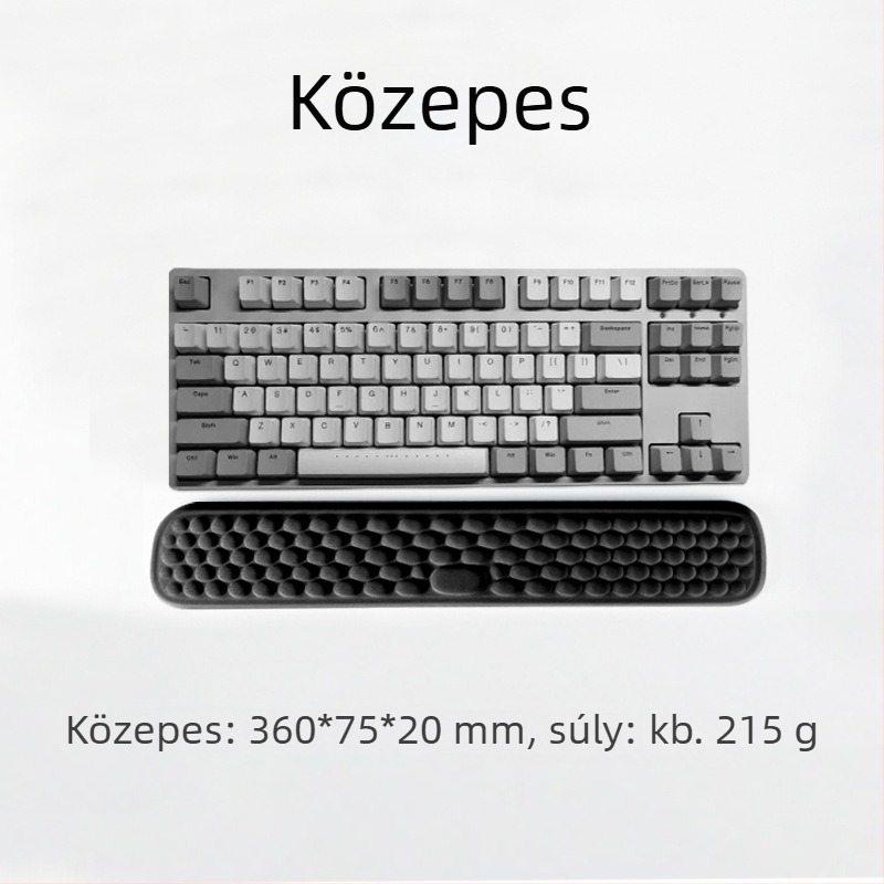 Memóriahabos billentyűzet- és egérpad karkármasz — Nagy méretű, memóriahab + textil, egyoldalas, injekciós formázás, OEM-kész