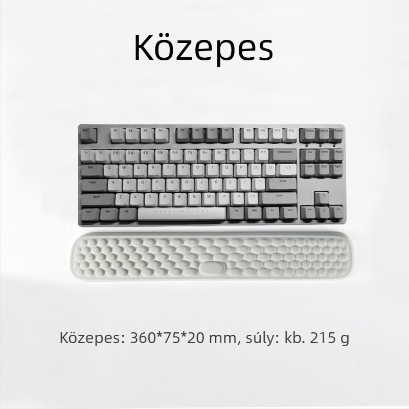 Memóriahabos billentyűzet- és egérpad karkármasz — Nagy méretű, memóriahab + textil, egyoldalas, injekciós formázás, OEM-kész