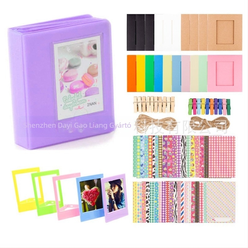 Instax Mini kamera kiegészítők, 6 darabos készlet: fotóalbum, fotókeret, mini tartó, matricák készlet Mini 11/9/8