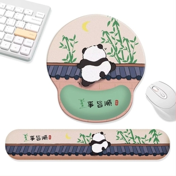 Panda egérpad csuklótámasz, gumi, csúszásmentes, egyedi nyomtatás