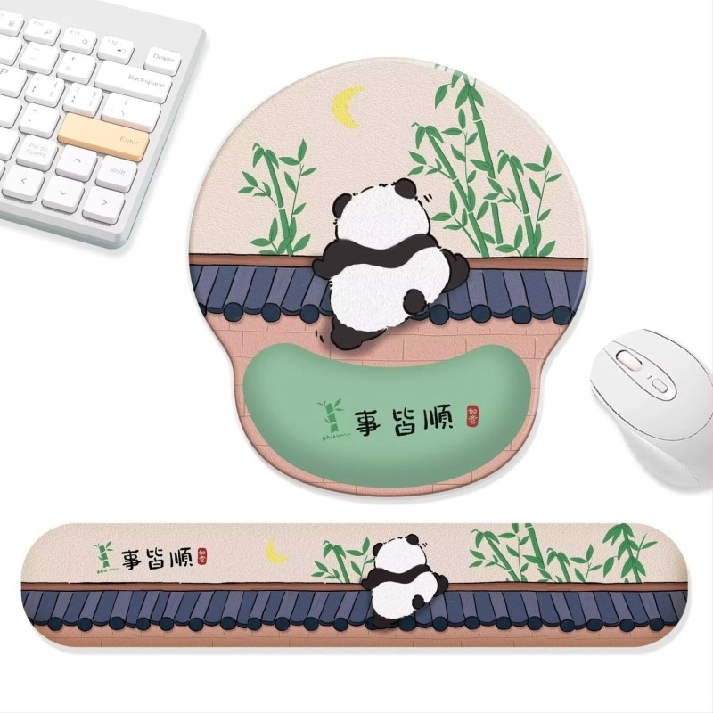 Panda egérpad csuklótámasz, gumi, csúszásmentes, egyedi nyomtatás