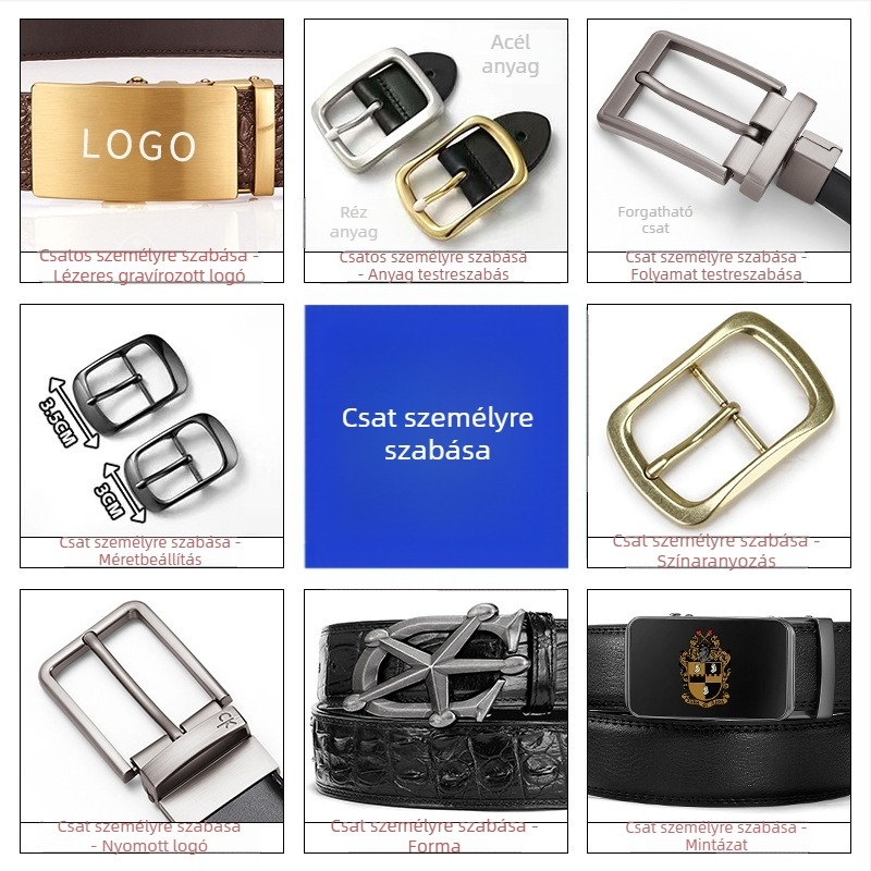 Férfi bőrből készült öv automata csattal, ötvözet csattal, szélesség 2-4 cm, Duchibut