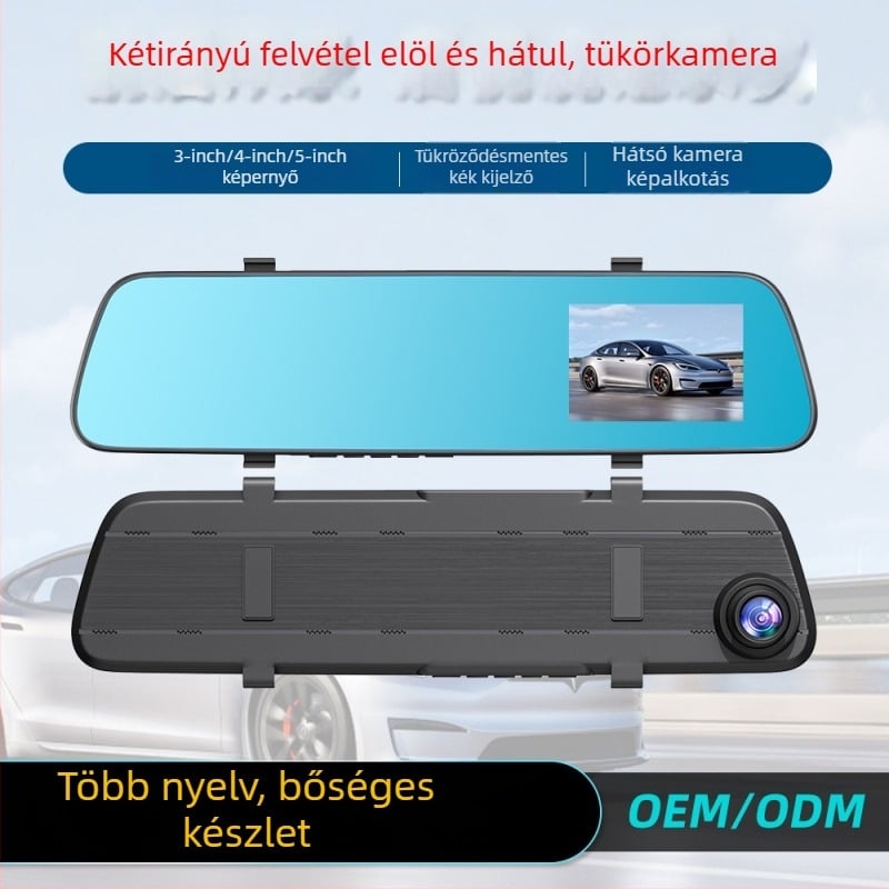 Autós dash cam elő- és hátsó duál kamerával, 1080p, 120° látószög, visszafelé kép funkció, ciklikus felvétel