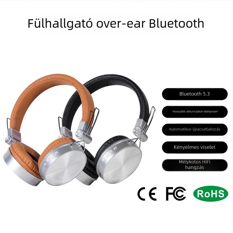 VJ901 Bluetooth fejhallgató fejpánttal, összecsukható, 40 mm meghajtók, 32 Ω impedancia, 20–20 kHz frekvenciasáv, beépített mikrofon