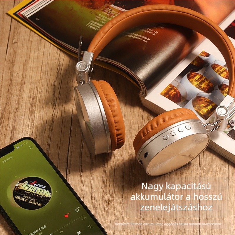 VJ901 Bluetooth fejhallgató fejpánttal, összecsukható, 40 mm meghajtók, 32 Ω impedancia, 20–20 kHz frekvenciasáv, beépített mikrofon