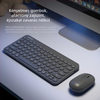 RF702 Bluetooth billentyűzet és egér készlet, 79 gomb, membrán billentyűzet, Bluetooth-kapcsolat, újratölthető, általános kompatibilitás
