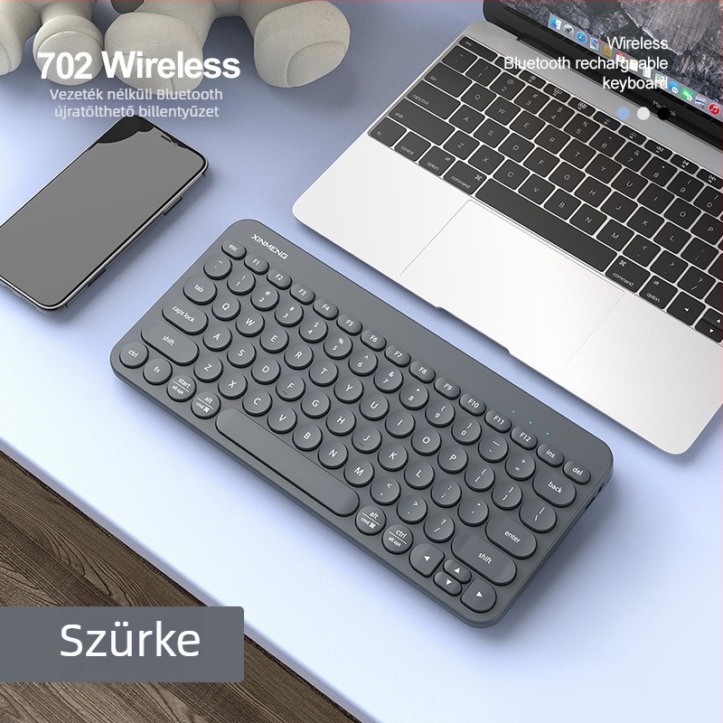 RF702 Bluetooth billentyűzet és egér készlet, 79 gomb, membrán billentyűzet, Bluetooth-kapcsolat, újratölthető, általános kompatibilitás
