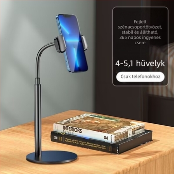 Asztali teleszkópos telefon- és tabletatartó alumíniumötvözetből