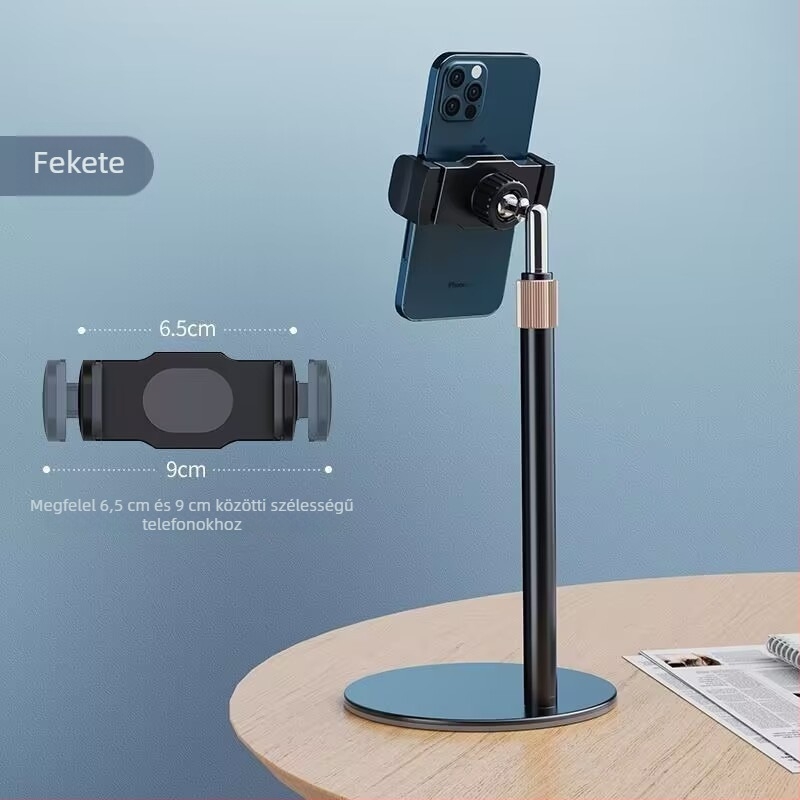 Asztali teleszkópos telefon- és tabletatartó alumíniumötvözetből