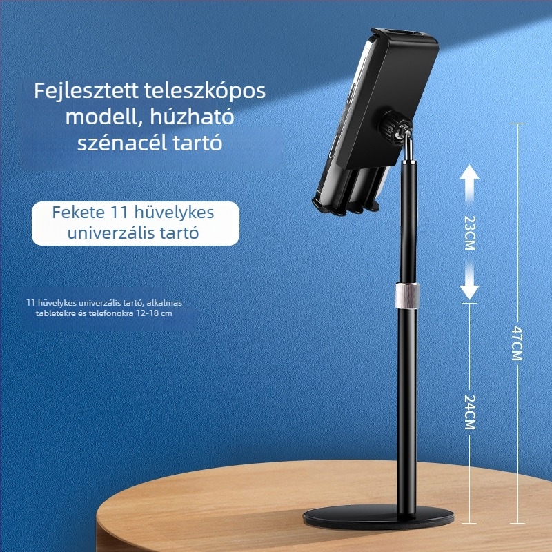 Asztali teleszkópos telefon- és tabletatartó alumíniumötvözetből