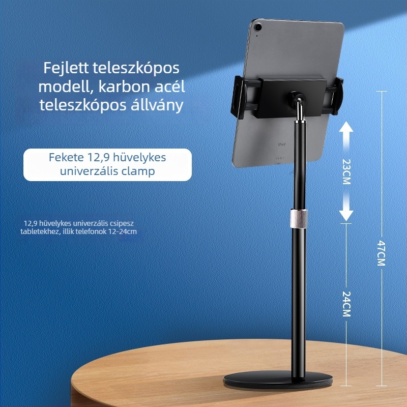 Asztali teleszkópos telefon- és tabletatartó alumíniumötvözetből