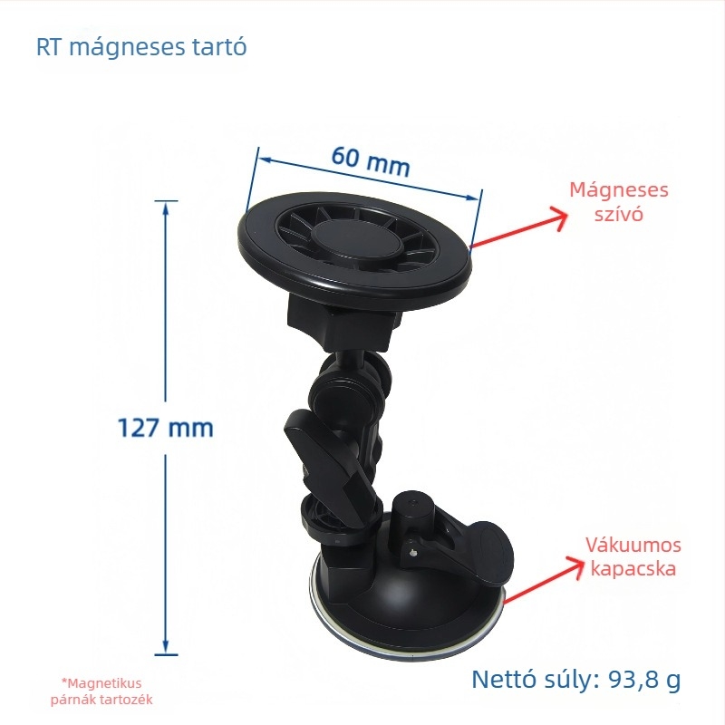Autótelefon tartó mágneses – ABS, univerzális kivitel, rezgésmentes, vákuumos szívócsésze