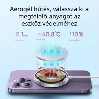 PD35W vezeték nélküli töltő QC 4.0 gyors töltéshez iPhone 16/15/14/13/12/11/8/X