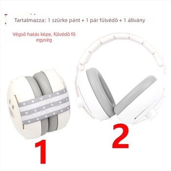 Gyermek zajcsökkentő fülvédő fejhallgató, 2-in-1 alvás és zajvédelmi funkcióval, ABS anyag, NRR 24, gumírozott bélés, fej- és elasztikus szalag