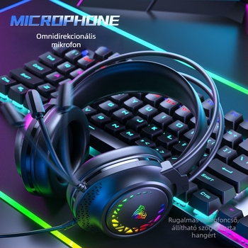 Wolf Spider S611 kábeles játékfejhallgató mikrofonnal — 50 mm hangszórók, 20–20 kHz frekvencia-tartomány, impedancia 20+15%, 3,5 mm csatlakozó