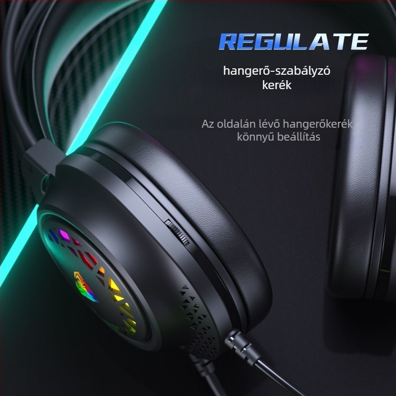 Wolf Spider S611 kábeles játékfejhallgató mikrofonnal — 50 mm hangszórók, 20–20 kHz frekvencia-tartomány, impedancia 20+15%, 3,5 mm csatlakozó