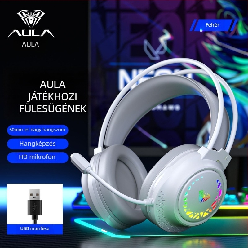 Wolf Spider S611 kábeles játékfejhallgató mikrofonnal — 50 mm hangszórók, 20–20 kHz frekvencia-tartomány, impedancia 20+15%, 3,5 mm csatlakozó