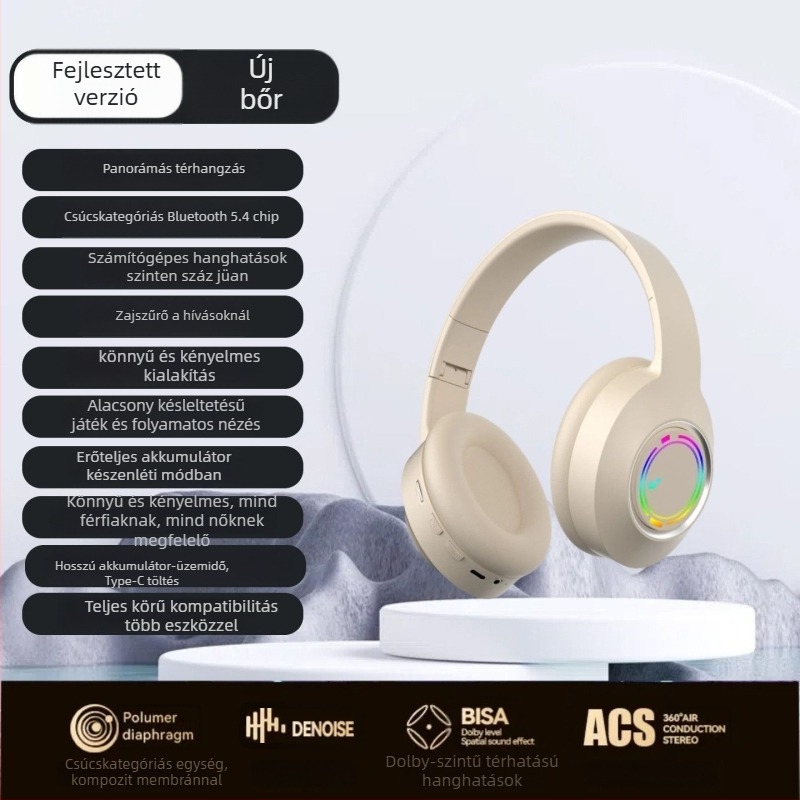 Vezeték nélküli Bluetooth fejhallgató játékokra mikrofonnal – sztereó hangzás, alacsony késleltetés