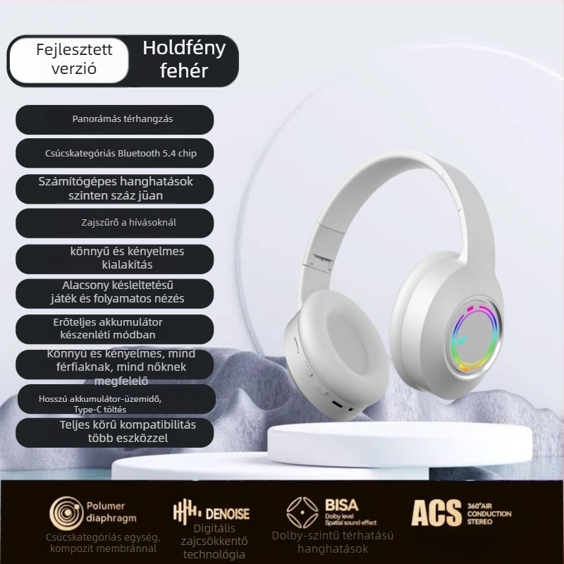 Vezeték nélküli Bluetooth fejhallgató játékokra mikrofonnal – sztereó hangzás, alacsony késleltetés