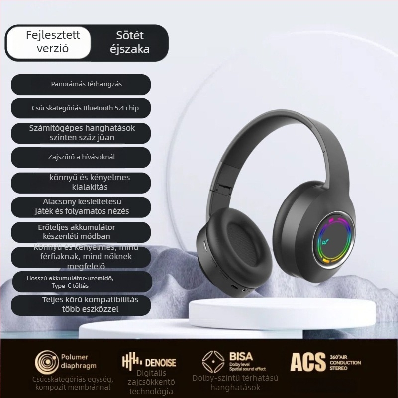 Vezeték nélküli Bluetooth fejhallgató játékokra mikrofonnal – sztereó hangzás, alacsony késleltetés