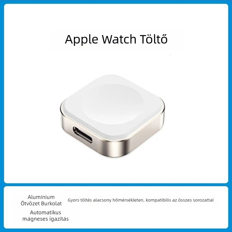 Zizgeek Apple iWatch mágneses duálportos vezeték nélküli töltő, PD, 6W összteljesítmény, 5W kimenet — S10 / S987 Ultra