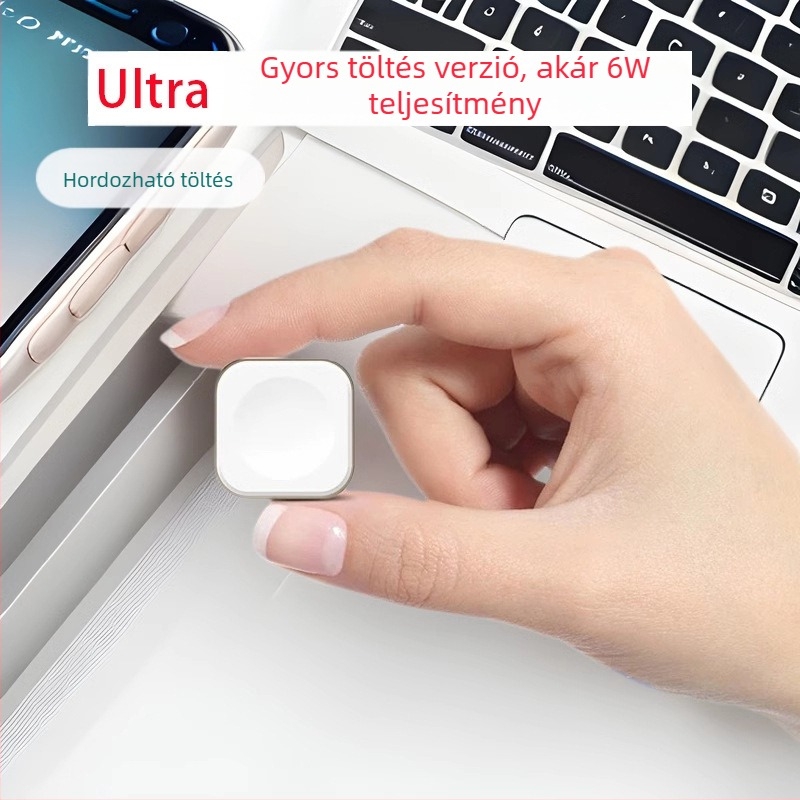 Zizgeek Apple iWatch mágneses duálportos vezeték nélküli töltő, PD, 6W összteljesítmény, 5W kimenet — S10 / S987 Ultra