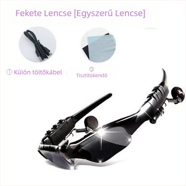Bluetooth szemüveg fejhallgató, polarizált napszemüveg, fejre szerelve (10 m hatótávolság, Bluetooth 5.0, üzemidő 4-8 óra)