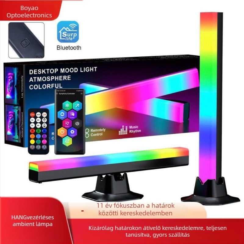 Zeneérzékelős RGB asztali fény játékhoz, USB tápegység, 5V, intelligens vezérlés