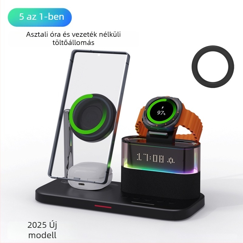 SIKAI 3-in-1 Vezeték nélküli töltő Samsung Galaxy Watch8/7/5/4‑hez — 18W maximum, QC4.0 asztali töltőállvány