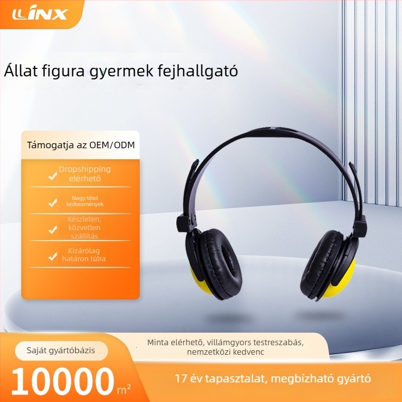LLINX LX-111 Vezeték nélküli fejhallgató, fejfedő-stílus, rajzfilm-stílus (Demo modell)
