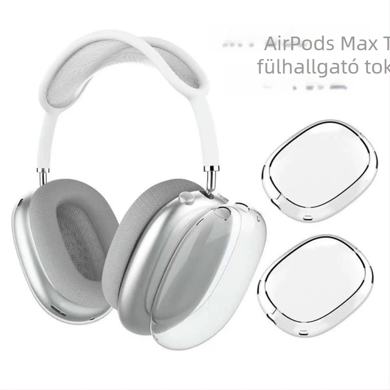AirPods Max TPU átlátszó puha héj védőtok, Apple-kompatibilis, injekciós öntés