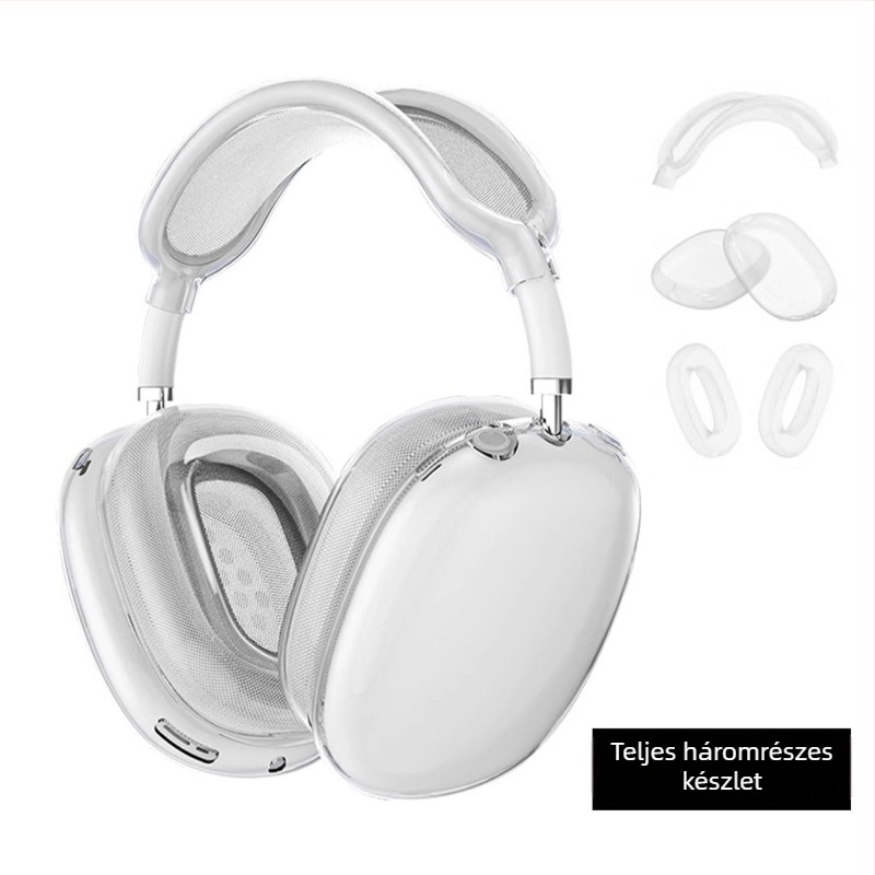 AirPods Max TPU átlátszó puha héj védőtok, Apple-kompatibilis, injekciós öntés