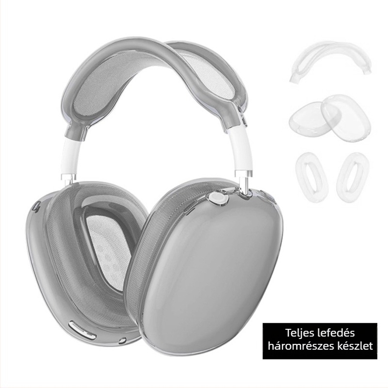 AirPods Max TPU átlátszó puha héj védőtok, Apple-kompatibilis, injekciós öntés