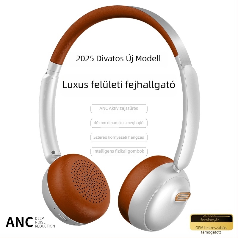 Bluetooth 5.4-es fejhallgató, fejre helyezhető, vezeték nélküli gaming fejhallgató, 10 m hatótávolság, >8 óra akkumulátor, retro stílus, vízálló és zajcsökkentés