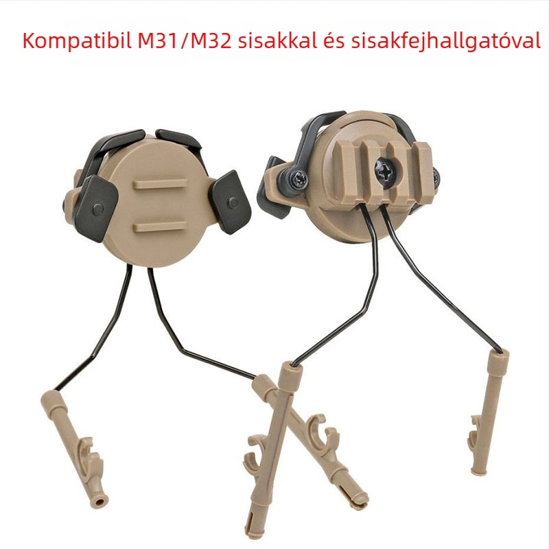 Sisakhoz készült taktikai fülhallgató-tartó, többirányú állítható, összecsukható, 185 g