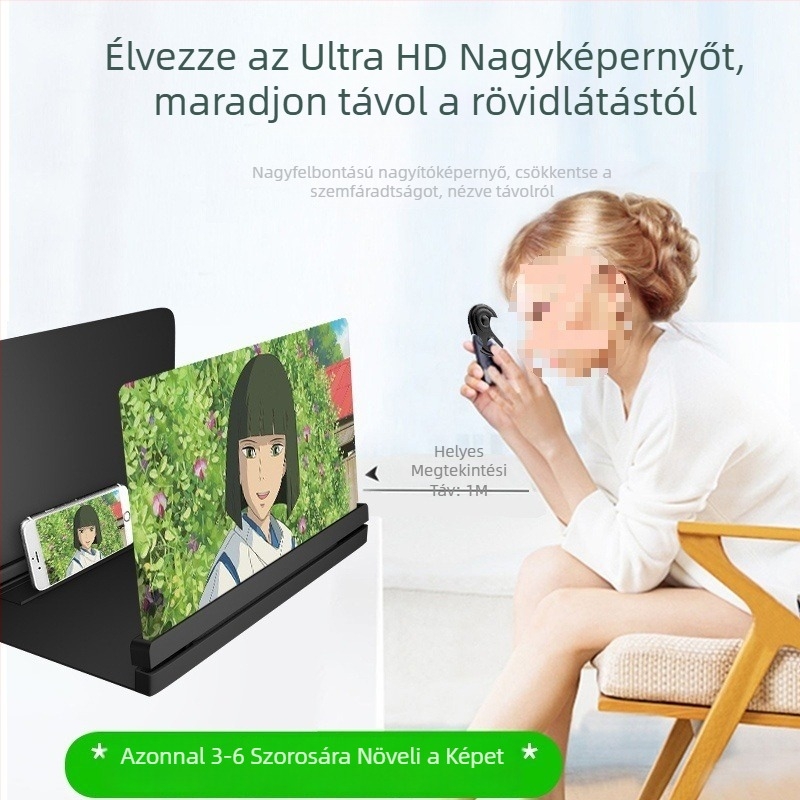 Felső felvételi állvány mobiltelefon képernyő-nagyítóhoz — műanyag kivitelezés, IP-stílusú dizájn