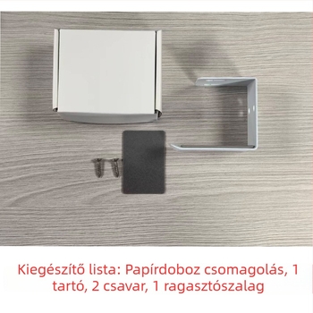 Fémből készült fejhallgató akasztó, falra szerelhető, modell Gm2512, mellékelve csavar és öntapadós szalag