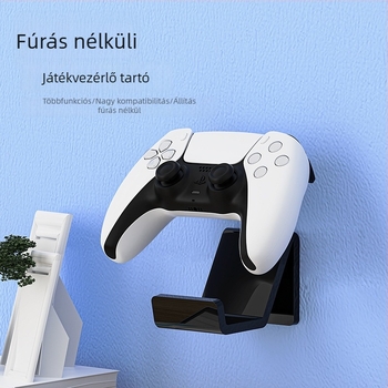 Akril falra szerelhető kontroller- és headset-tartó, fúrás nélkül, 1-szintű, PS5, Switch és egyéb játékkonzolokhoz