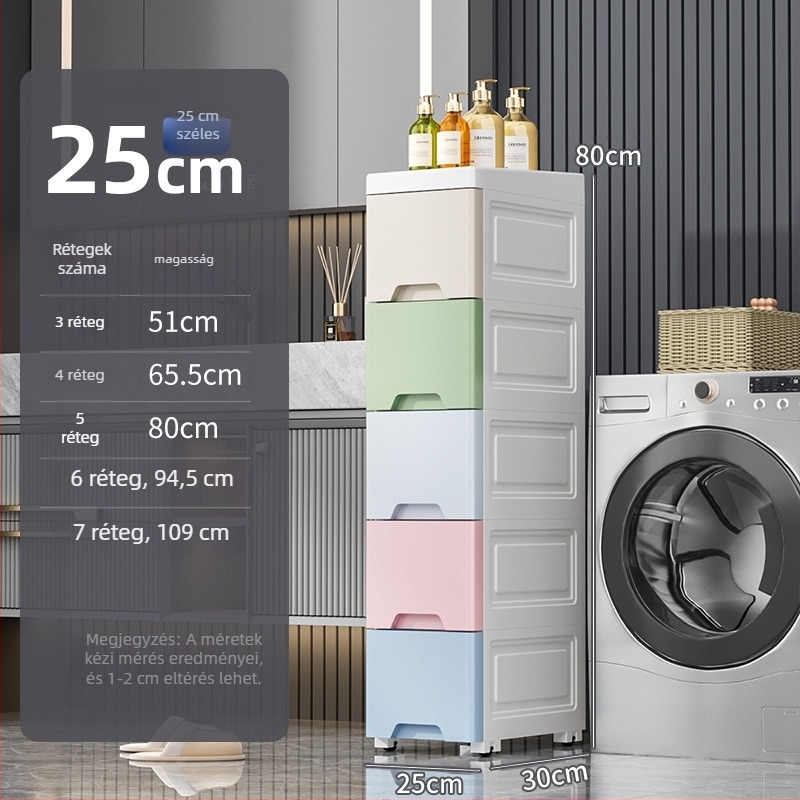 Fiókos tároló szekrény réseihez — műanyag, padlón álló kivitel, egyszerű és modern stílus, 5 kg, Na likes