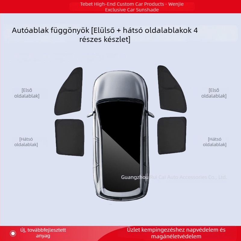 Wenjie M5/M7/M8/M9 kompatibilis — Ablakárnyékoló és oldalsó ablakok privátfüggöny, teljes jármű napsugárzás elleni védelem és hőszigetelés, kemping panel
