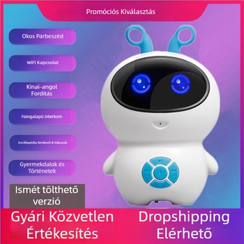 AI beszédfelismerő oktató robot korai neveléshez Wi-Fi-vel, újratölthető akkumulátor, MP3 lejátszás, érzelmi interakció | ABS műanyag | 4-6 éveseknek