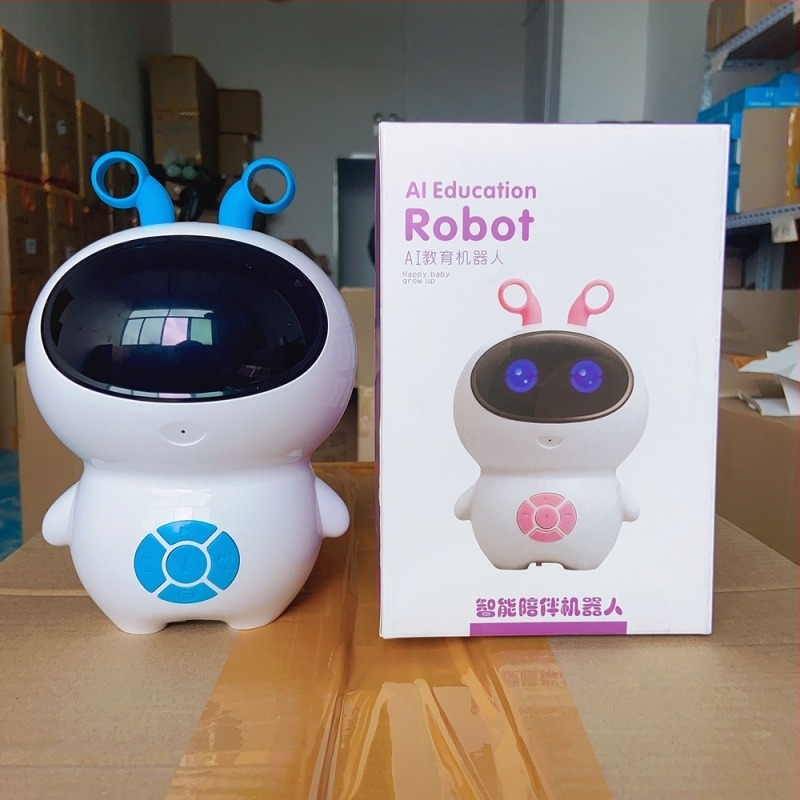 AI beszédfelismerő oktató robot korai neveléshez Wi-Fi-vel, újratölthető akkumulátor, MP3 lejátszás, érzelmi interakció | ABS műanyag | 4-6 éveseknek