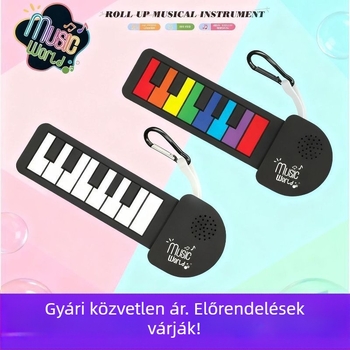 12 billentyűs elektronikus billentyűzet, szilikon test, 16 hangsávos polifóniával, kevesebb mint 100 hang, legfeljebb 10 demó dal.