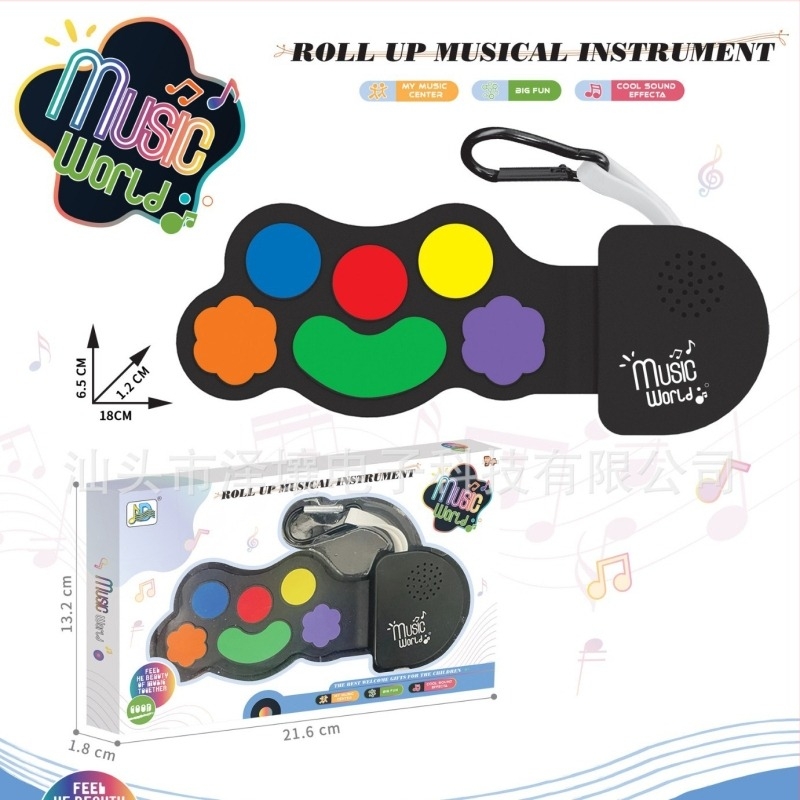 12 billentyűs elektronikus billentyűzet, szilikon test, 16 hangsávos polifóniával, kevesebb mint 100 hang, legfeljebb 10 demó dal.