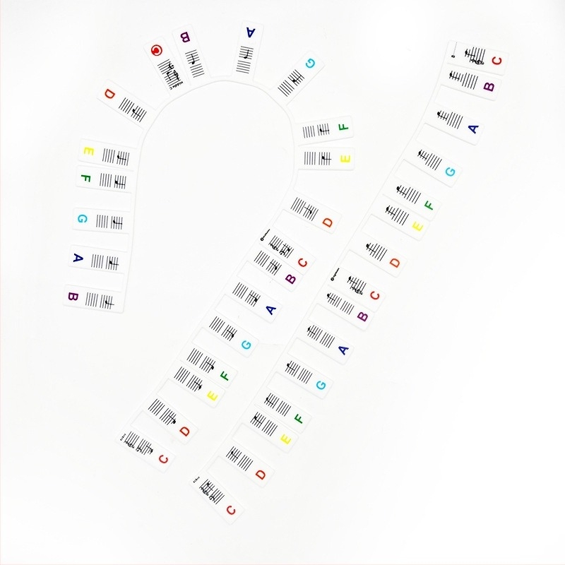 Kezdőknek szóló szilikon zongora matricák, 88 billentyűs klaviatúra hangsáv útmutató, kivágható, OPP zacskóban