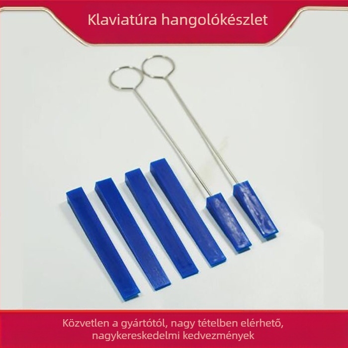 Zongora hangoló eszközök készlet, 6 darabos készlet, tartalmaz kézi hangoló eszközt, bőrös villa az elnýomításhoz, elnémító rúd, elnémító szalag