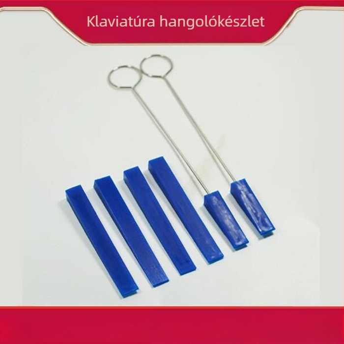 Zongora hangoló eszközök készlet, 6 darabos készlet, tartalmaz kézi hangoló eszközt, bőrös villa az elnýomításhoz, elnémító rúd, elnémító szalag